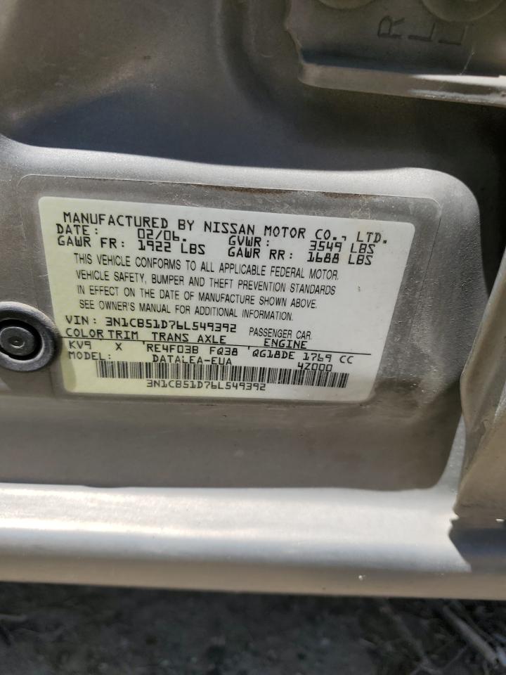 3N1CB51D76L549392 2006 Nissan Sentra 1.8