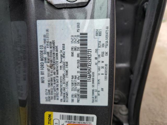 VIN 1FA6P0H7XE5392721 2014 Ford Fusion, SE no.12