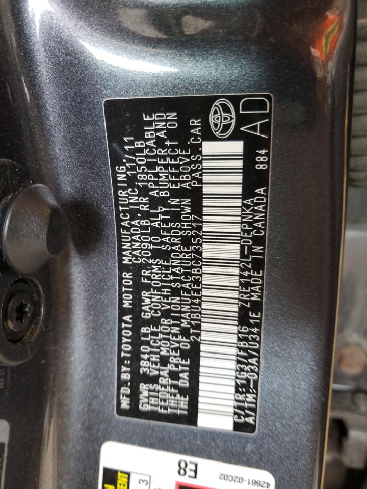 2T1BU4EE3BC735217 2011 Toyota Corolla Base