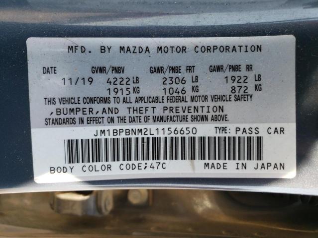 2020 Mazda 3 Premium VIN: JM1BPBNM2L1156650 Lot: 54078164