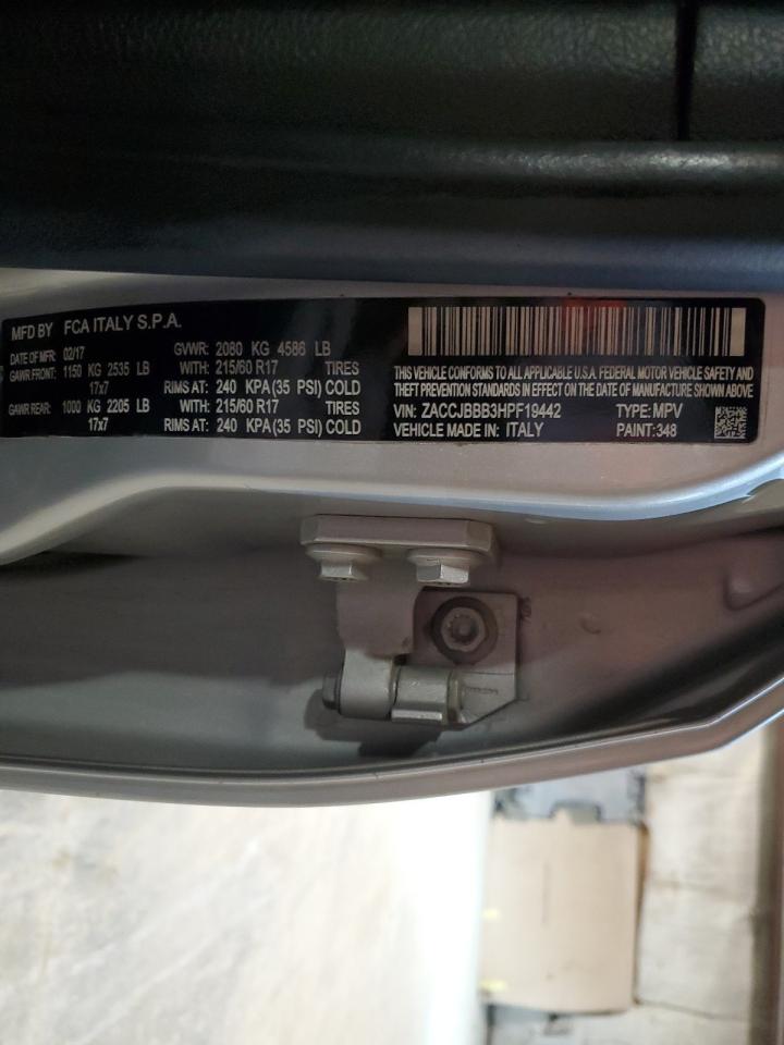 ZACCJBBB3HPF19442 2017 Jeep Renegade Latitude