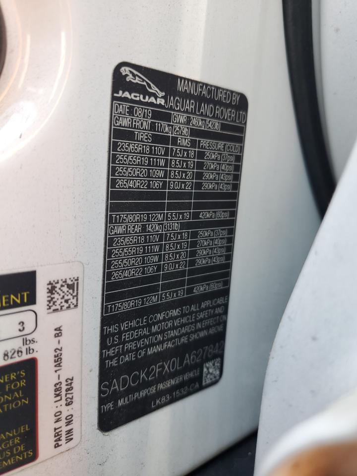 SADCK2FX0LA627842 2020 Jaguar F-Pace Prestige