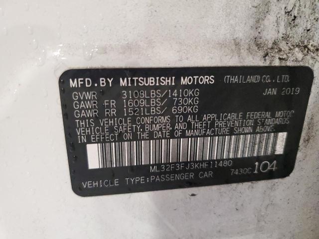 2019 Mitsubishi Mirage G4 Es VIN: ML32F3FJ3KHF11480 Lot: 53854734