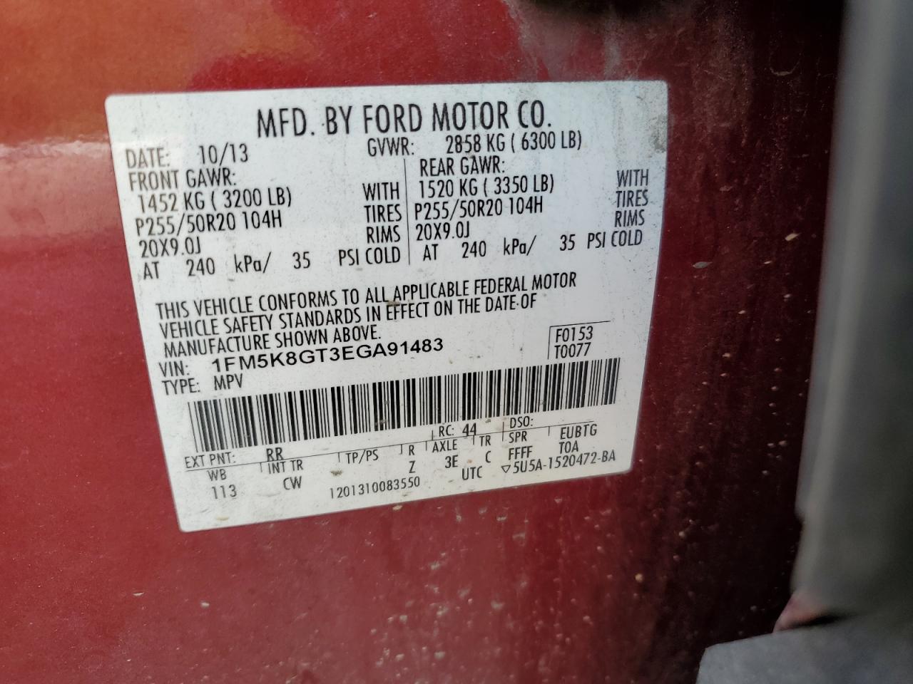 1FM5K8GT3EGA91483 2014 Ford Explorer Sport