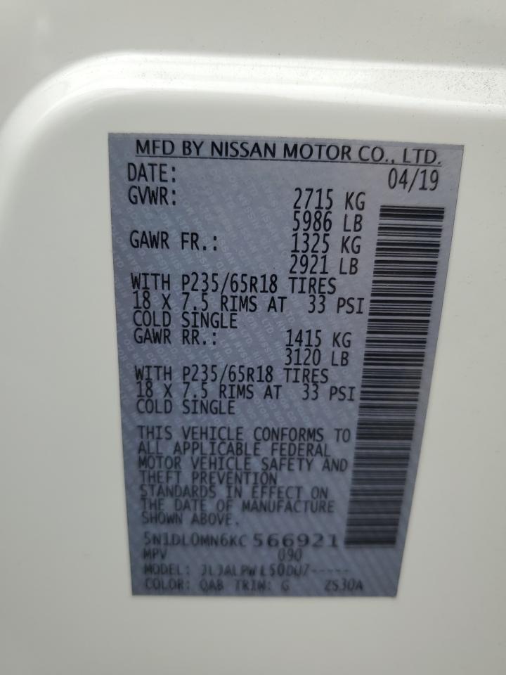 5N1DL0MN6KC566921 2019 Infiniti Qx60 Luxe