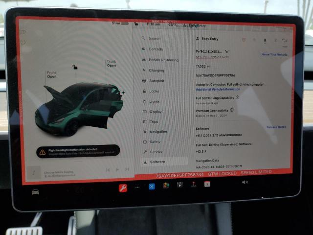 7SAYGDEF5PF768784 2023 Tesla Model Y