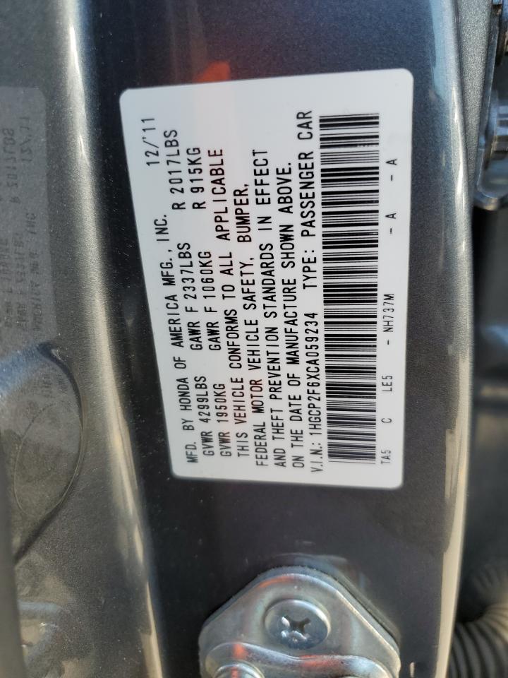 1HGCP2F6XCA059234 2012 Honda Accord Se