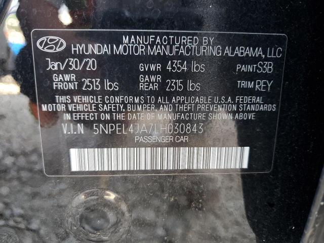 2020 Hyundai Sonata Sel VIN: 5NPEL4JA7LH030843 Lot: 56270564