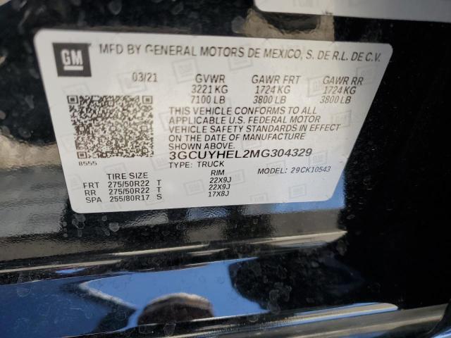 2021 Chevrolet Silverado K1500 High Country VIN: 3GCUYHEL2MG304329 Lot: 54462204