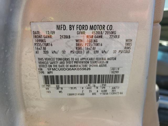 2010 Ford Escape Xlt VIN: 1FMCU0DG0AKB55626 Lot: 53028814