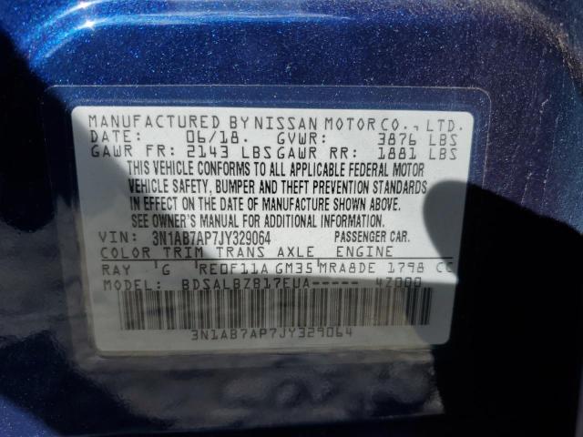 2018 Nissan Sentra S VIN: 3N1AB7AP7JY329064 Lot: 57026894