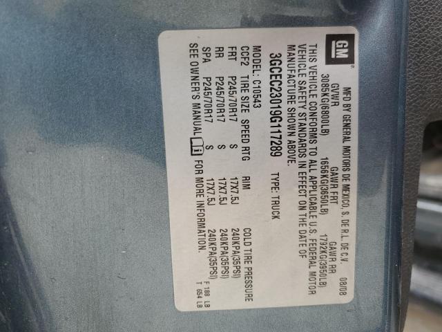 2009 Chevrolet Silverado C1500 Lt VIN: 3GCEC23019G117289 Lot: 55529204