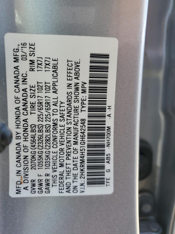 2HKRM4H51GH642548 2016 Honda Cr-V Ex