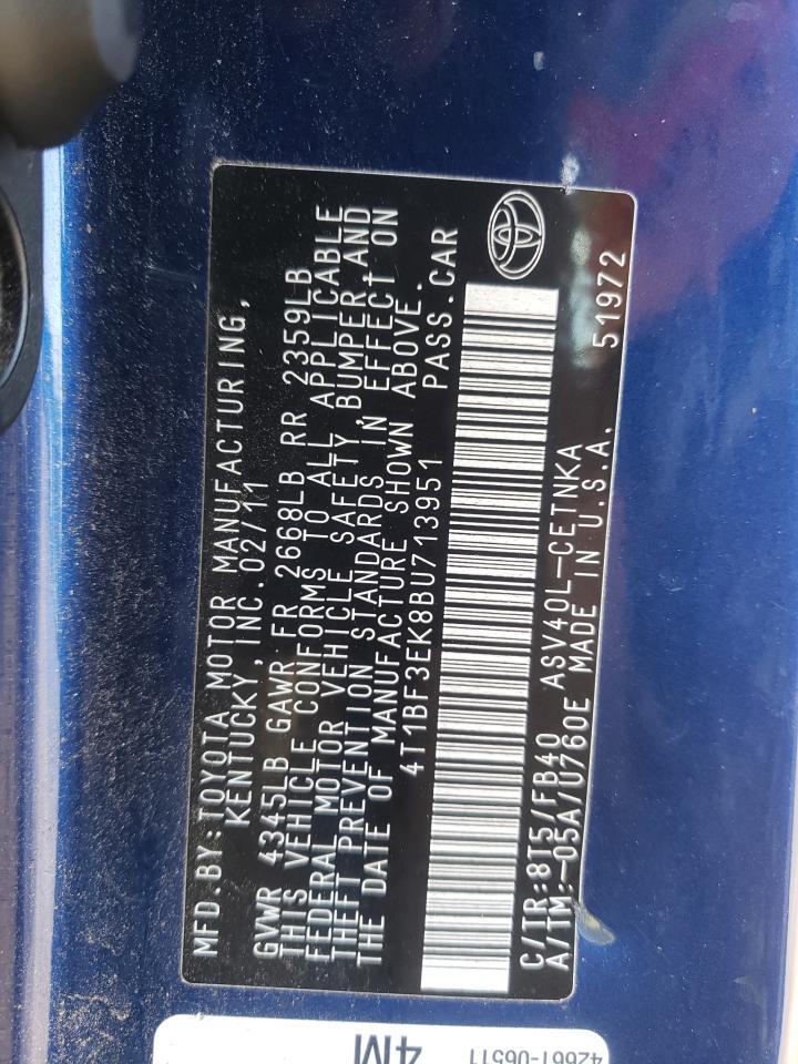 4T1BF3EK8BU713951 2011 Toyota Camry Base