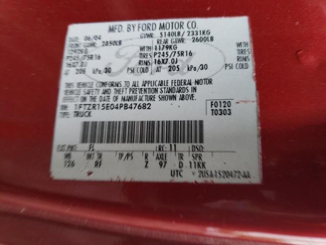 2004 Ford Ranger Super Cab VIN: 1FTZR15E04PB47682 Lot: 54737964