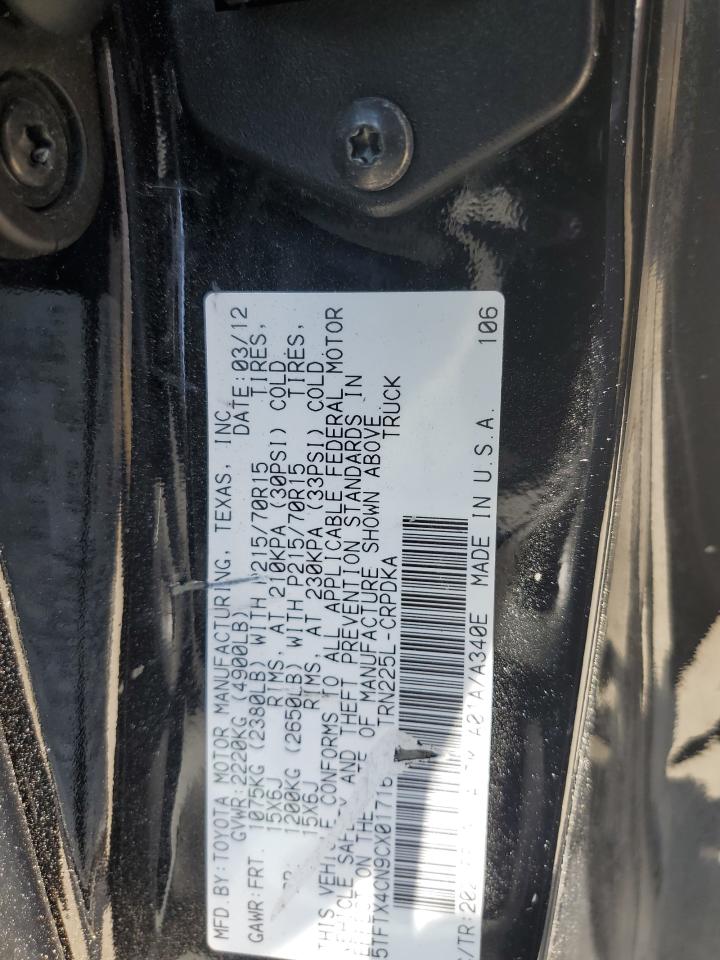 5TFTX4CN9CX017169 2012 Toyota Tacoma Access Cab