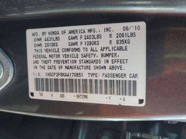 1HGCP2F8XAA170851 | 2010 Honda accord exl