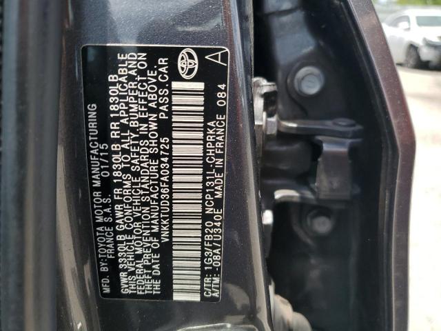 2015 TOYOTA YARIS - VNKKTUD36FA034725