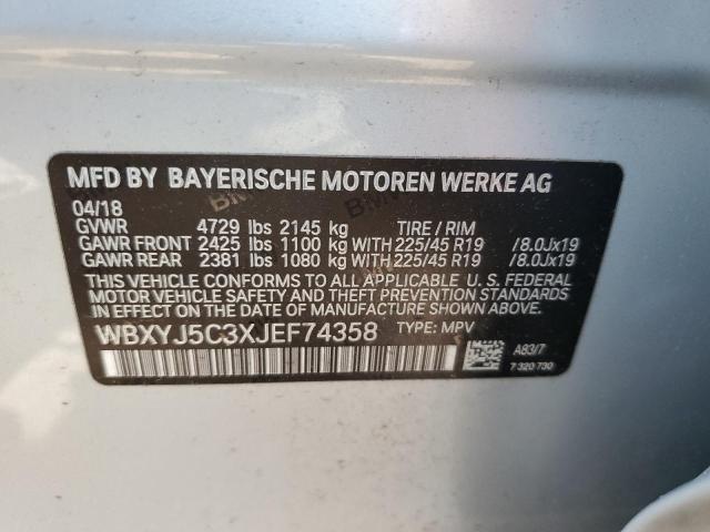 2018 BMW X2 xDrive28I VIN: WBXYJ5C3XJEF74358 Lot: 53958394