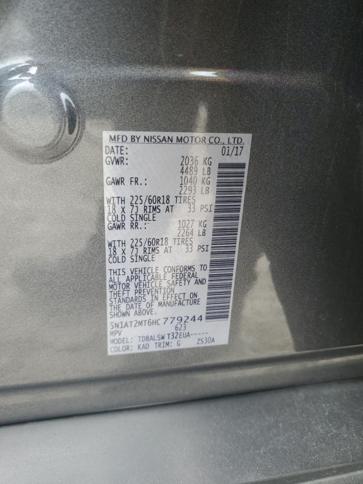 4JGDA5JB9JB179443 2017 Nissan Rogue S