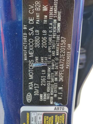 2018 Kia Forte Lx VIN: 3KPFL4A72JE201587 Lot: 57116644