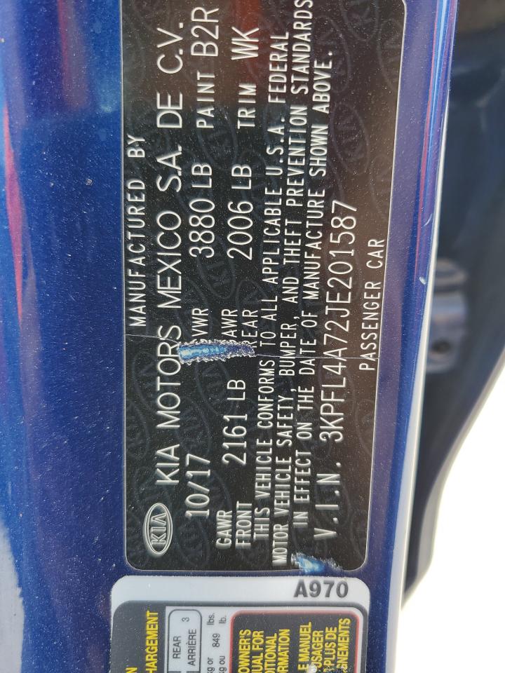 3KPFL4A72JE201587 2018 Kia Forte Lx