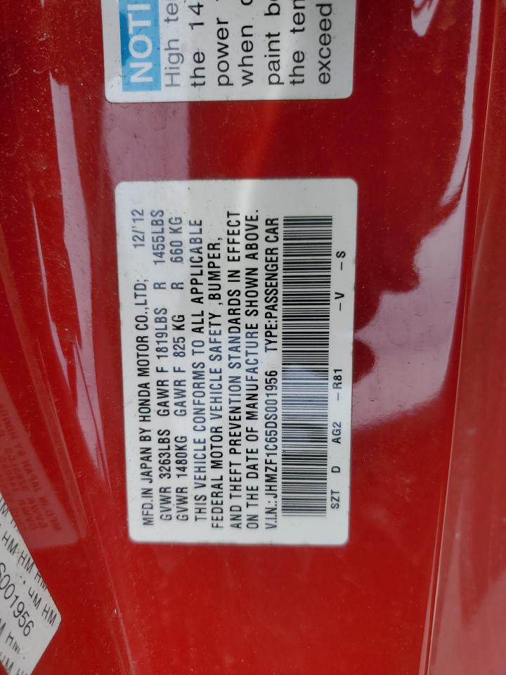 JHMZF1C65DS001956 2013 Honda Cr-Z Ex