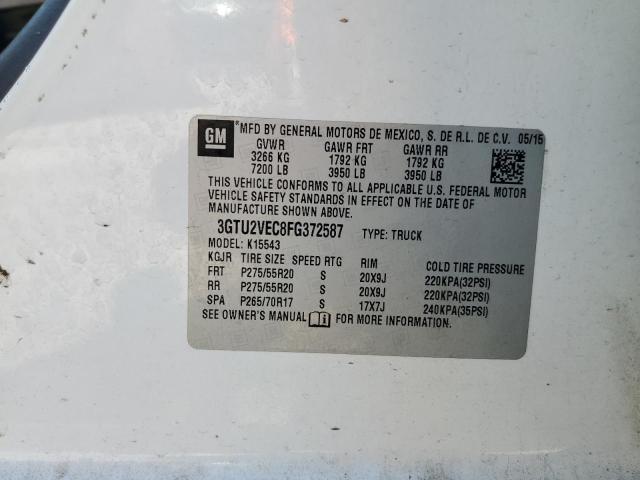 2015 GMC Sierra K1500 Slt VIN: 3GTU2VEC8FG372587 Lot: 55017374