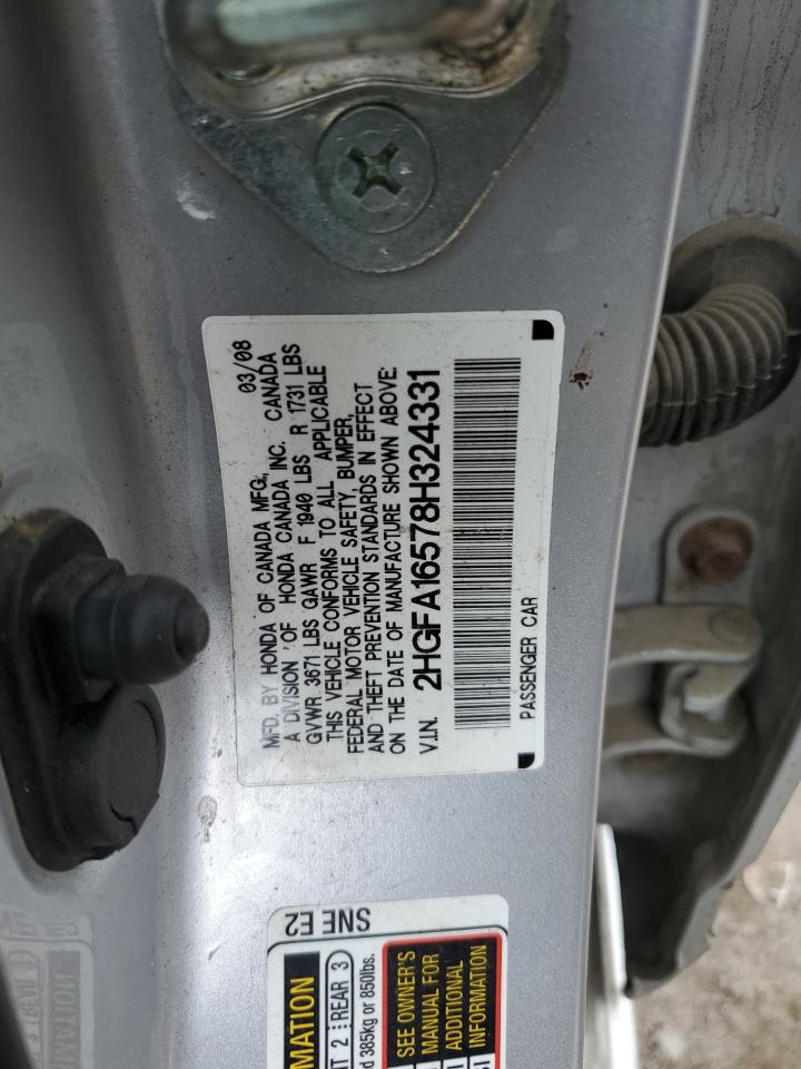 2HGFA16578H324331 2008 Honda Civic Lx