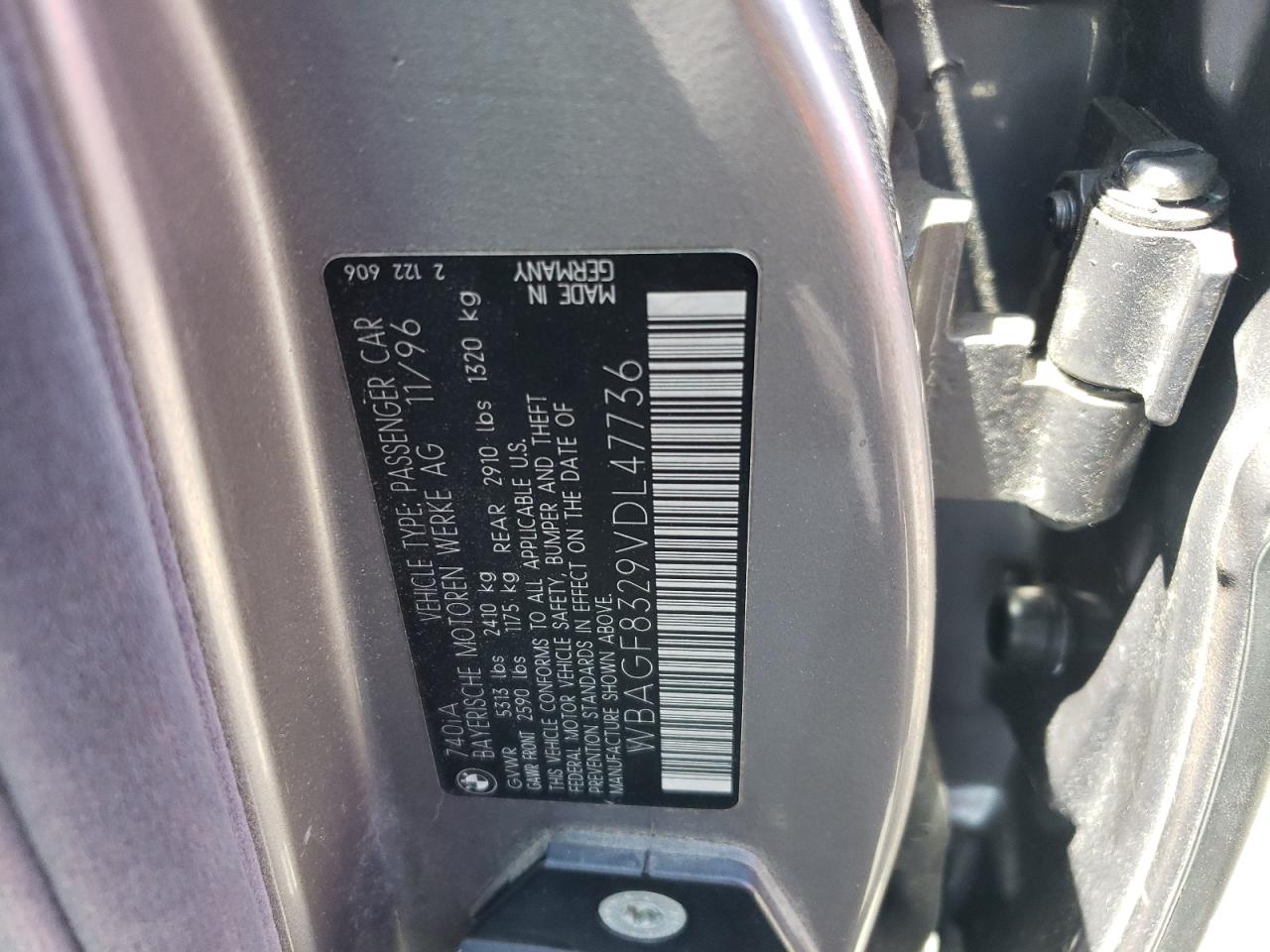 WBAGF8329VDL47736 1997 BMW 740 I Automatic