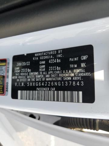 2022 Kia K5 Gt Line VIN: 5XXG64J26NG137843 Lot: 56733334