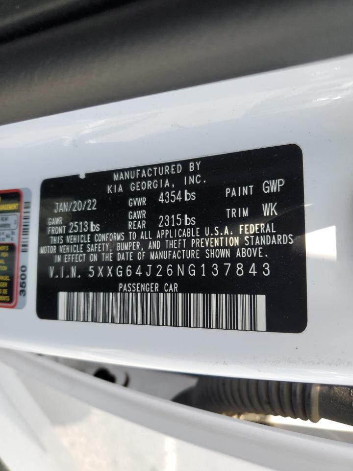 5XXG64J26NG137843 2022 Kia K5 Gt Line