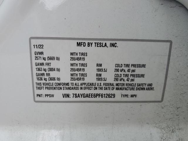 2023 Tesla Model Y VIN: 7SAYGAEE6PF612629 Lot: 55923254