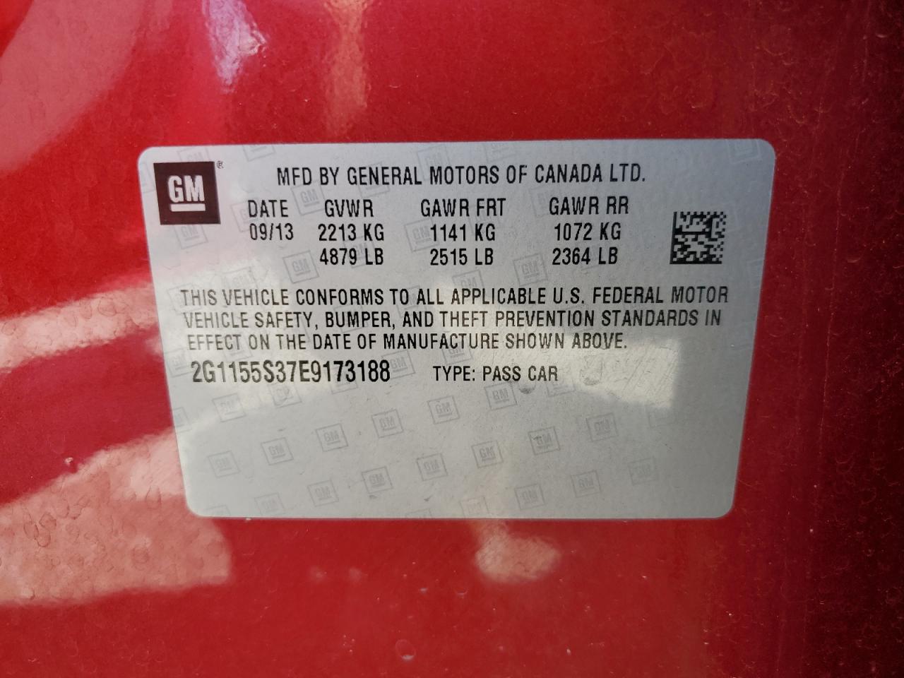 2G1155S37E9173188 2014 Chevrolet Impala Ltz