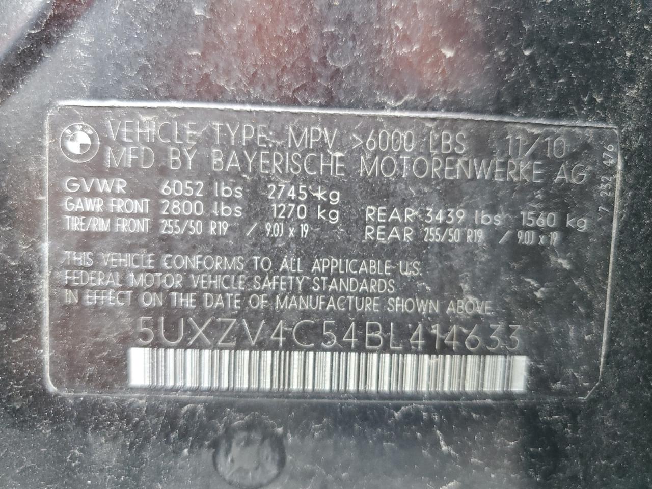 5UXZV4C54BL414633 2011 BMW X5 xDrive35I