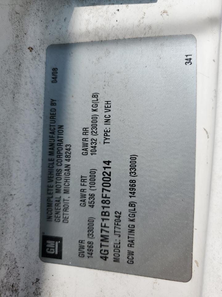 4GTM7F1B18F700214 2008 Isuzu T7F042-Fvr