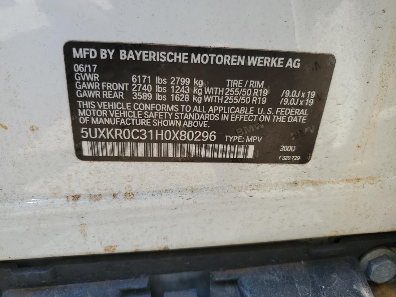5uxkr0c31h0x80296 5UXKR0C31H0X80296 2017 BMW X5 xDrive35I