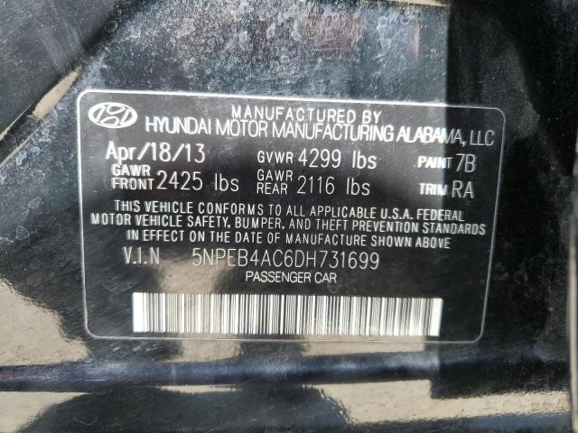 2013 Hyundai Sonata Gls VIN: 5NPEB4AC6DH731699 Lot: 55047934