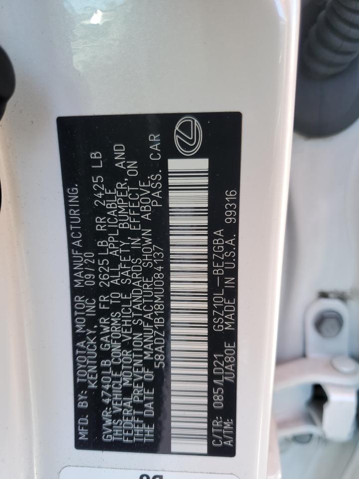 58ADZ1B18MU084137 2021 Lexus Es 350 Base