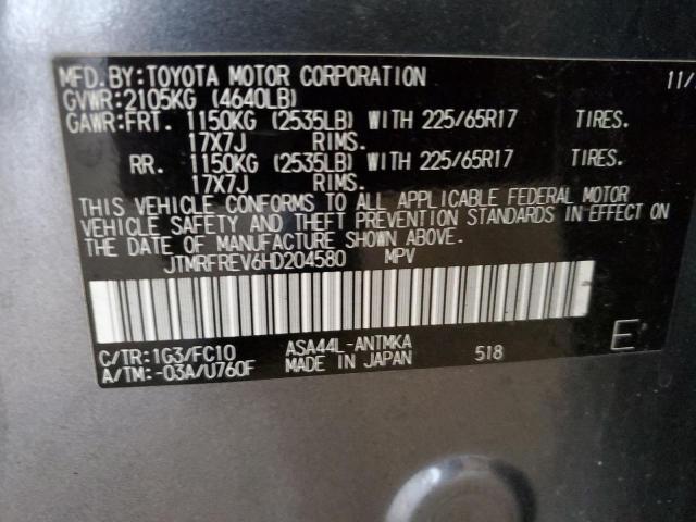 2017 Toyota Rav4 Xle VIN: JTMRFREV6HD204580 Lot: 55135214