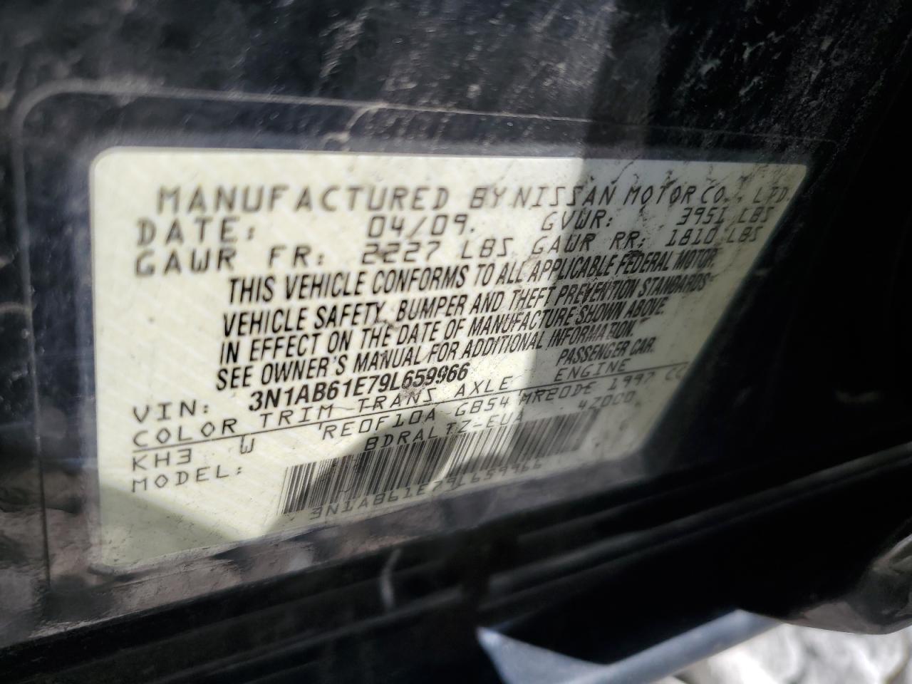 3N1AB61E79L659966 2009 Nissan Sentra 2.0