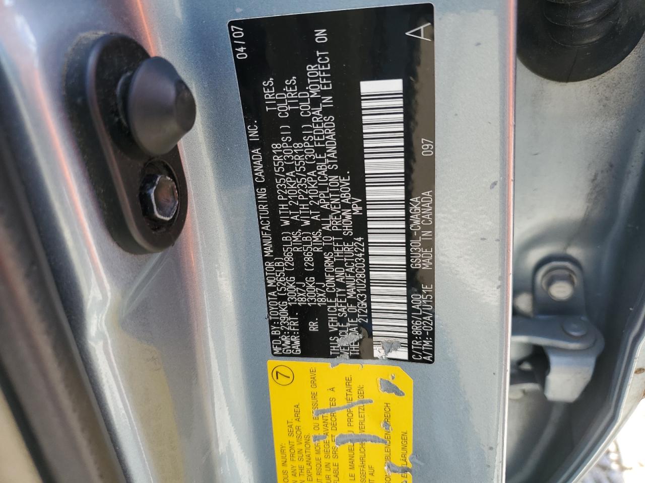 2T2GK31U28C034224 2008 Lexus Rx 350