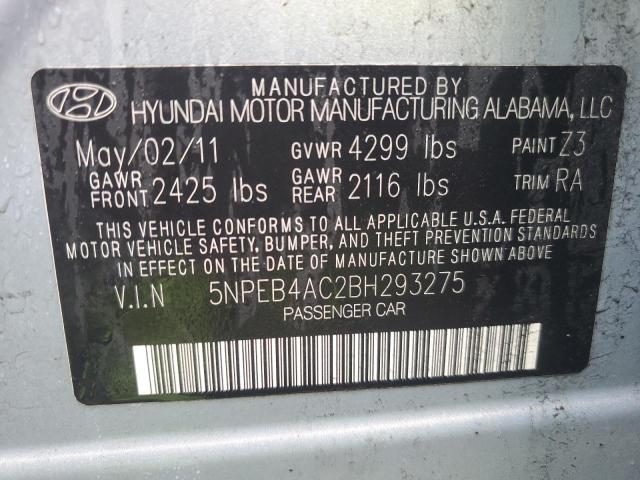 2011 Hyundai Sonata Gls VIN: 5NPEB4AC2BH293275 Lot: 55825984