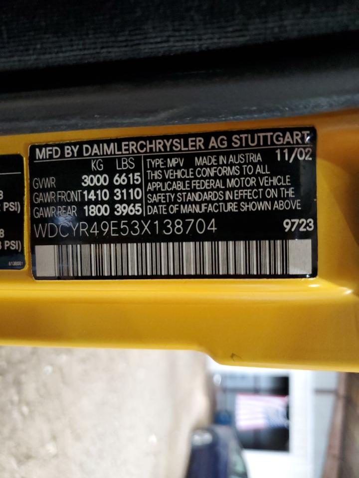 WDCYR49E53X138704 2003 Mercedes-Benz G 500