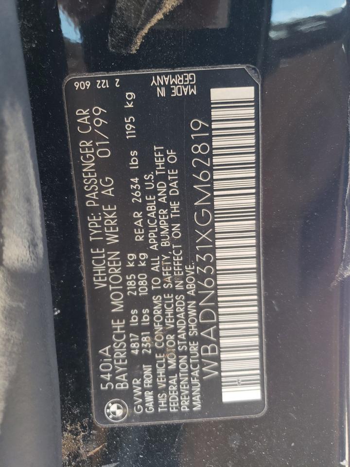 WBADN6331XGM62819 1999 BMW 540 I Automatic