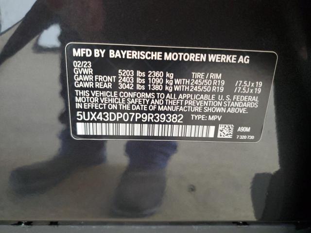 2023 BMW X3 Sdrive30I VIN: 5UX43DP07P9R39382 Lot: 54093514