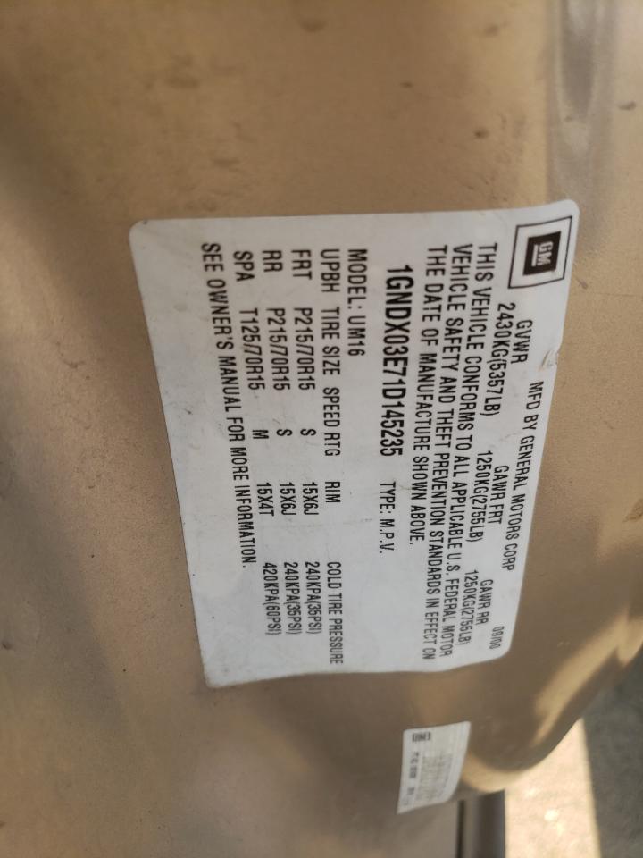 1GNDX03E71D145235 2001 Chevrolet Venture