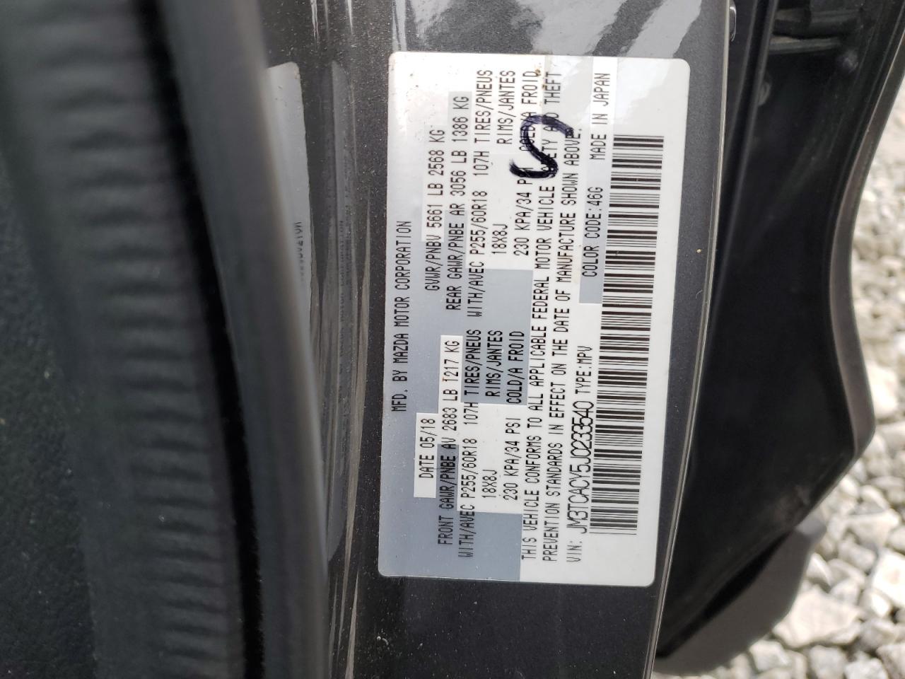 JM3TCACY5J0233540 2018 Mazda Cx-9 Touring