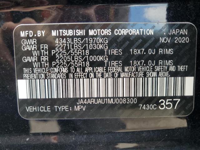 2021 Mitsubishi Outlander Sport Es VIN: JA4ARUAU1MU008300 Lot: 55628004