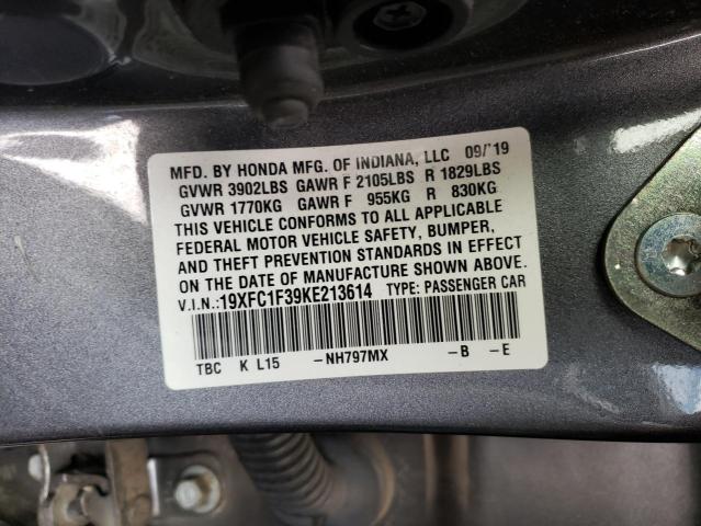 2019 HONDA CIVIC EX - 19XFC1F39KE213614